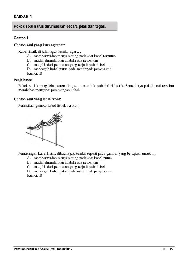 Pedoman Penulisan Soal Sd Juni 2017