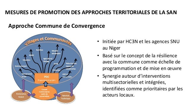 MESURES DE PROMOTION DES APPROCHES TERRITORIALES DE LA SAN
Approche Commune de Convergence
• Initiée par HC3N et les agenc...