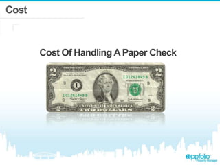 Cost
Cost Of Handling APaper Check
 
