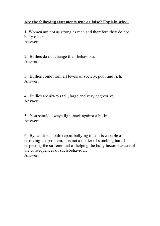 4 Are The Following Statements True Or False