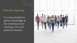With  Microlearning
It  is  now  possible  to  
gather  knowledge  at  
the  individual  level,  
creaFng  a  rich  and  
powerful  dataset…
 