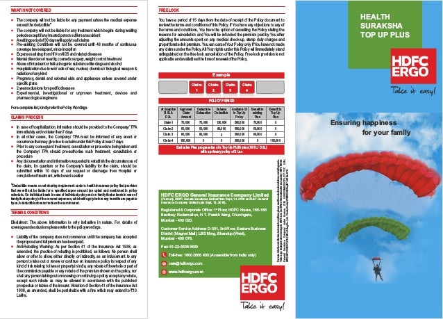 Hdfc Ergo Health Insurance Premium Receipt - Insurance