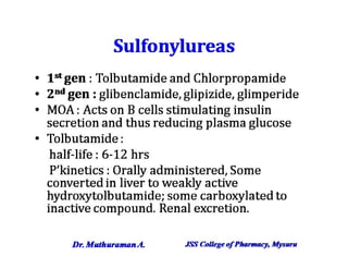 4.5 insulin, oral hypoglycemic agents and glucagon