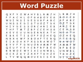 Word Puzzle
nagaRAJU
 