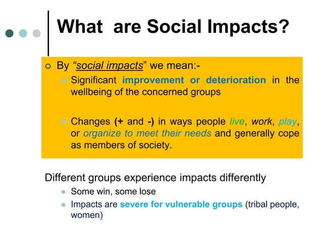 conceptualizing Social Impacts and setting the scene for the Session | PDF