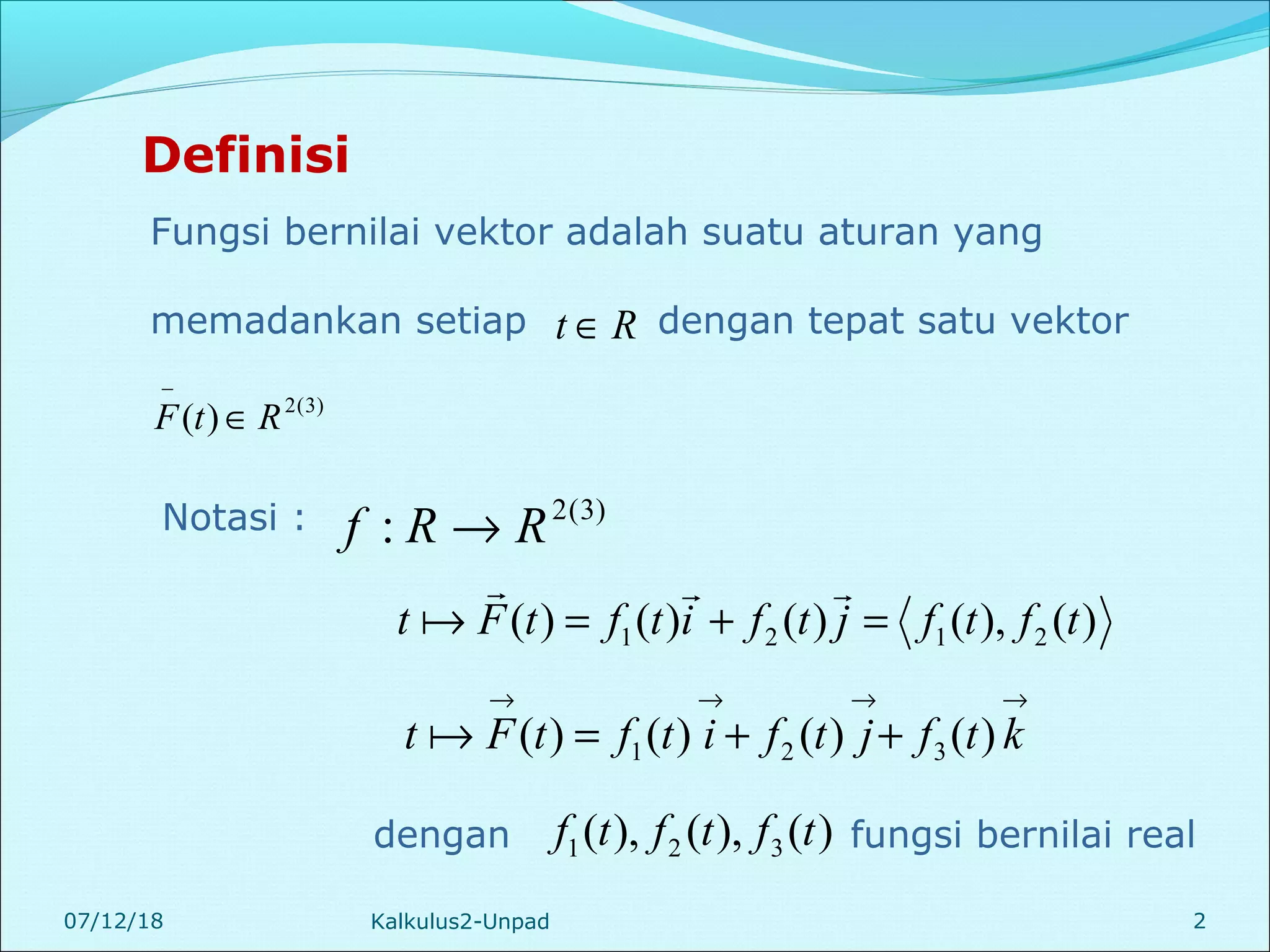 Fungsi Vektor ( Kalkulus 2 ) | PPS