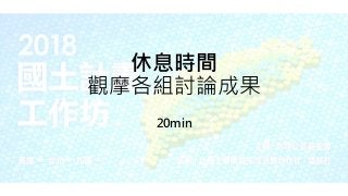 休息時間
觀摩各組討論成果
20min
 