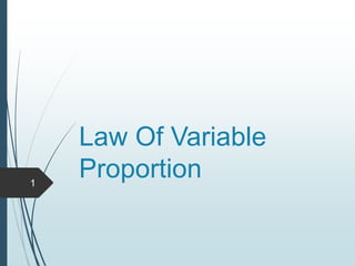 Law Of Variable
Proportion1
 