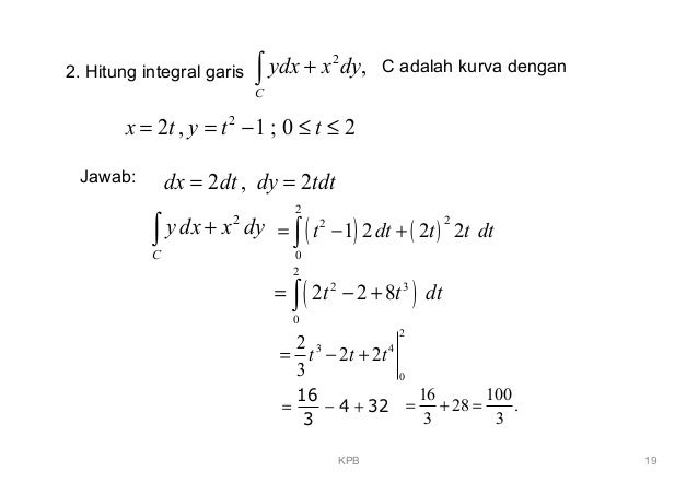 11++ Contoh Soal Integral Garis Dan Penyelesaiannya - Kumpulan Contoh Soal