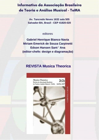 TeMA informativo n. 2, maio, 2018 