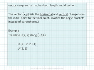 Translation Using Vector Means 4.1 Translations and Reflections | PDF