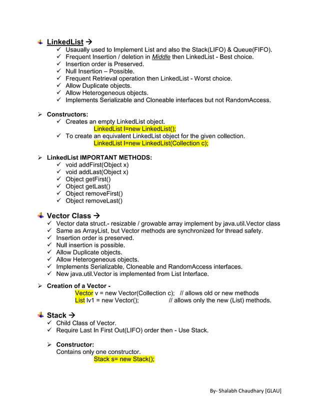 Collections in Java Notes | PDF | Programming Languages | Computing