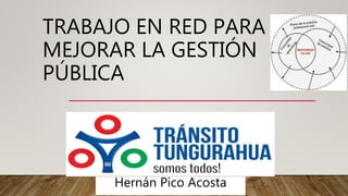 TRABAJO EN RED PARA
MEJORAR LA GESTIÓN
PÚBLICA
Hernán Pico Acosta
 