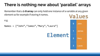 4.1 data structures parallel arrays | PPTX