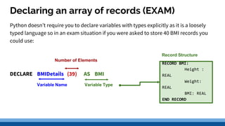 4.3 data structures records | PPTX