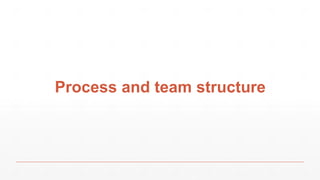 Process and team structure
 