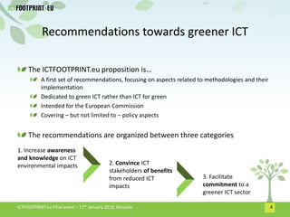 Key insights from ICTFOOTPRINT.eu Policy Action Plan & Sustainability Roadmap Slide 4