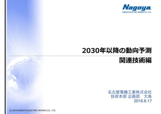 (C) 2016 NAGOYA ELECTRIC WORKS CO., LTD.
2030年以降の動向予測
関連技術編
2016.6.17
 