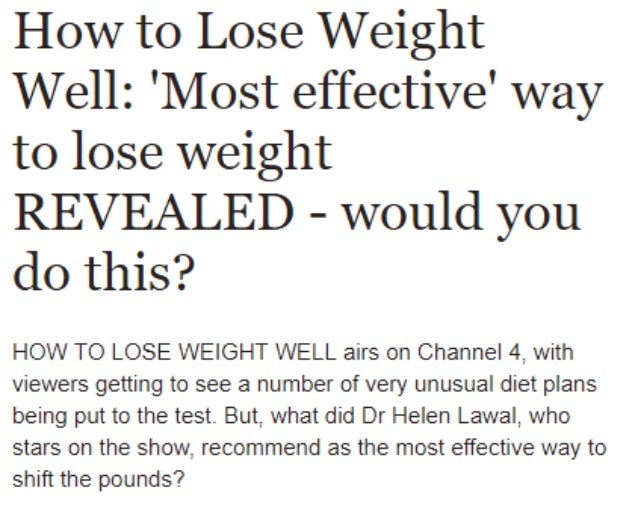 most effective way to lose weight