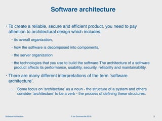 Engineering Software Products 4 Software Architecture