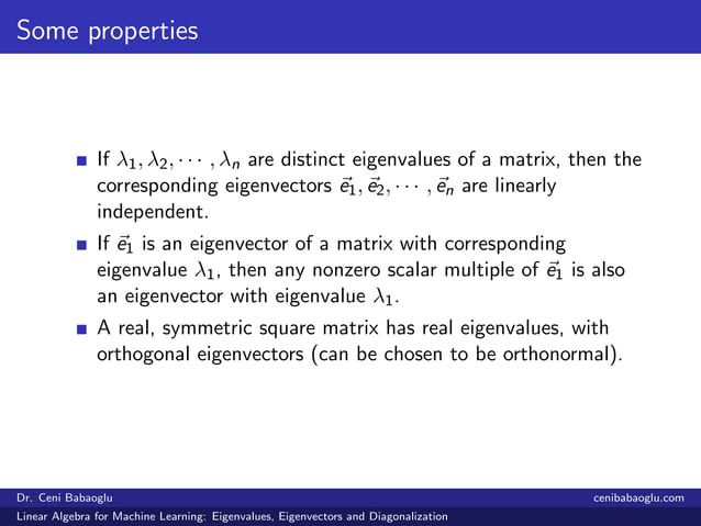 4. Linear Algebra for Machine Learning: Eigenvalues, Eigenvectors and ...