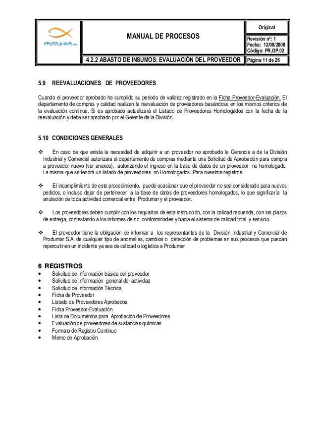 4 2 2 Bienes Y Servicios Evaluacion De Proveedores
