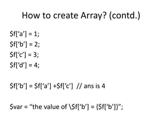 4.1 PHP Arrays | PPT