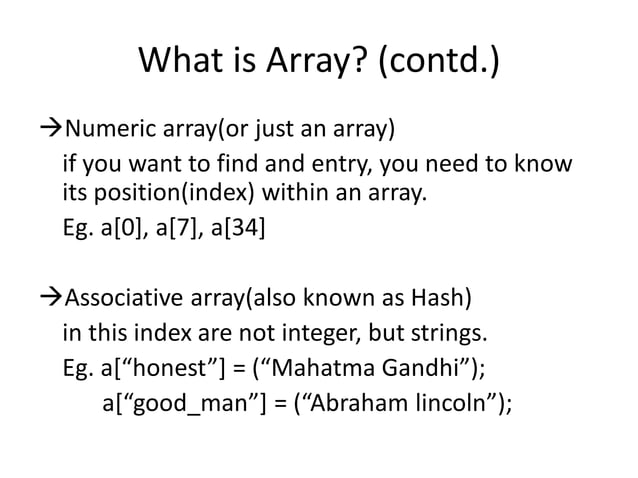 4.1 PHP Arrays | PPT