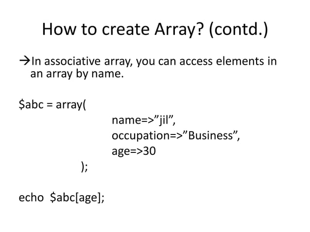 4.1 PHP Arrays | PPT