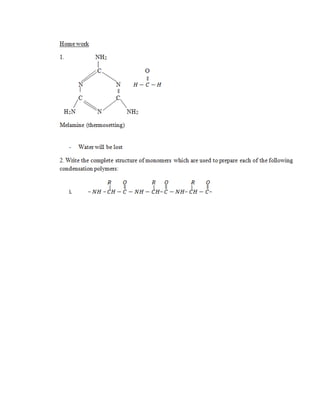 ORGANIC CHEMISTRY 1.1 -POLYMERS | DOCX