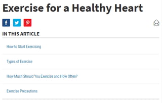 Exercise for a Healthy Heart | PDF