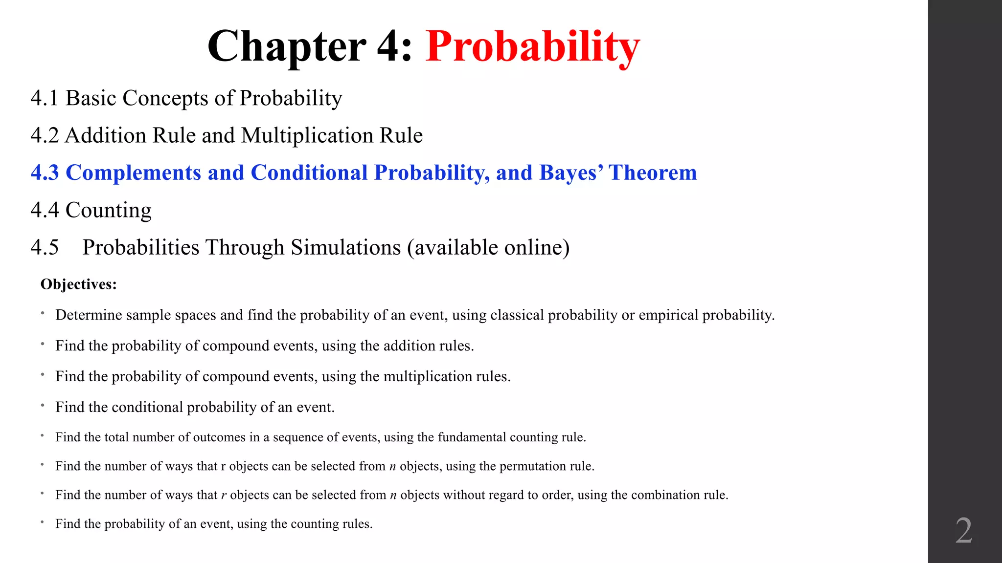 Complements conditional probability bayes theorem ppt