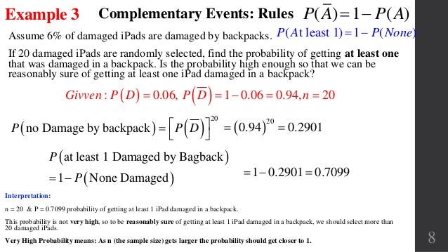 Complements conditional probability bayes theorem