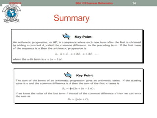 Summary
8/29/2019 BBA 103 Business Mathematics 14
 