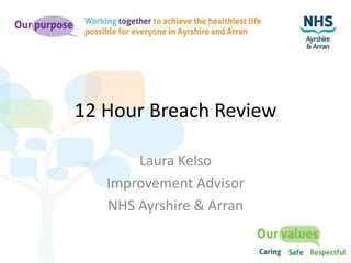 12 Hour Breach Review
Laura Kelso
Improvement Advisor
NHS Ayrshire & Arran
 
