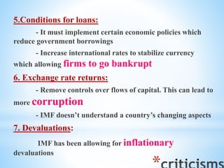 CRITICISMS OF IMF | PPTX