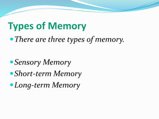 Memory and Cognition | PPTX