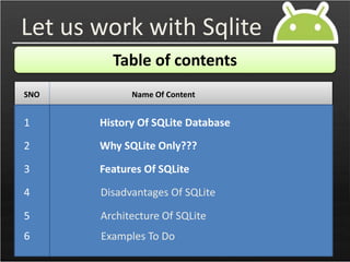 android sqlite | PPTX