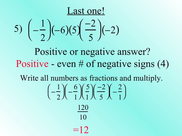 4 1 multiplying rational numbers examples | PPT