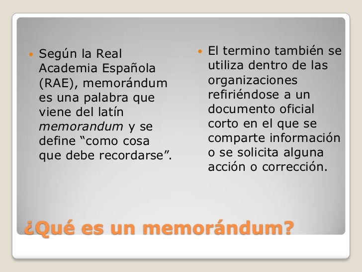 Pasos a seguir al crear un memorandum