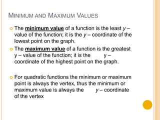 4.1 quadratic functions and transformations | PPTX