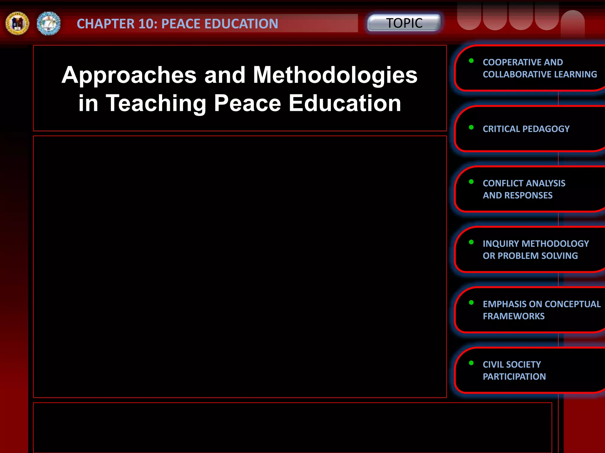 Methods in Peace Education (Social Dimensions of Education) | PPTX