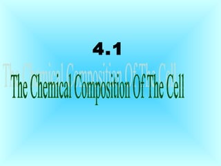The Chemical Composition of Cell | PPT