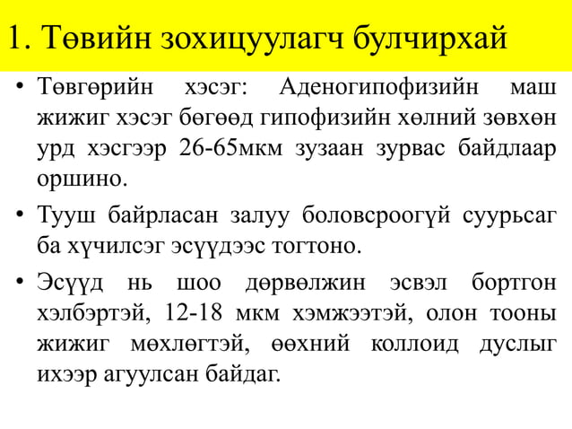 Лекц №4-2. Дотоод шүүрлийн эрхтний гистологи