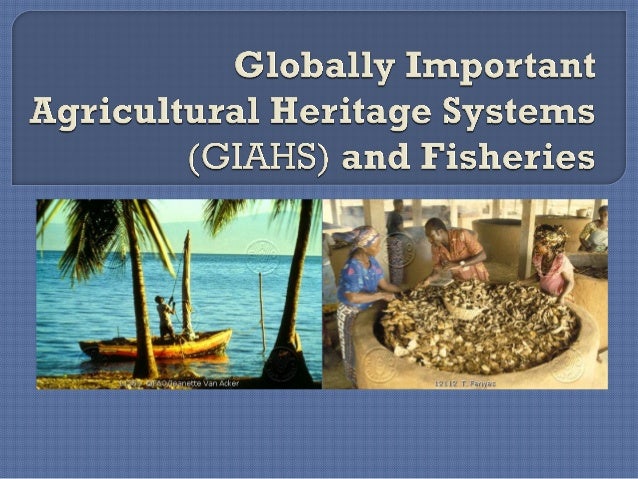 Globally Important Agricultural Heritage Systems (GIAHS) and Fisheries