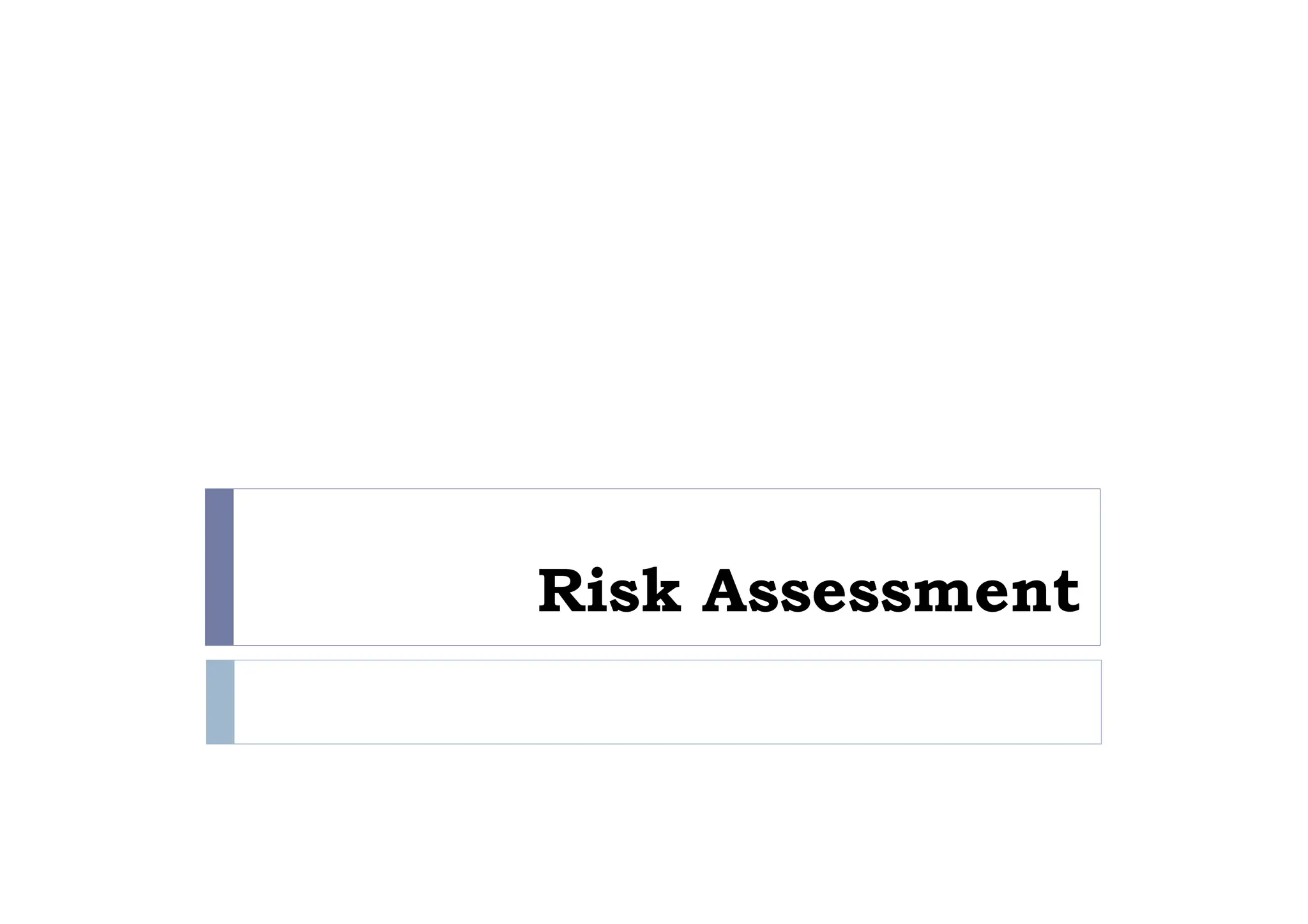 Risk Assessment
 