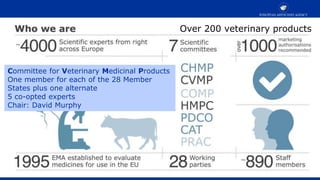 2 The European Medicines Agency
Who are we?
• established in 1995
• 7 Committees
• 975 positive opinions for human medicin...