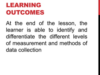Levels of Measurement | PPTX