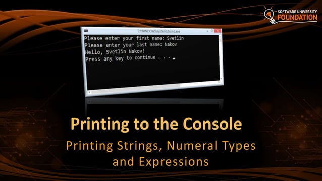 04. Console Input Output | PPT