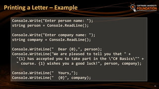 04. Console Input Output | PPTX